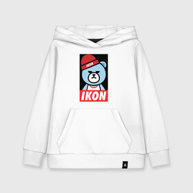 Детская толстовка хлопок с принтом IKON YG Bear Dope  в Кировске, 100% хлопок | Круглый горловой вырез, эластичные манжеты, пояс, капюшен | ikon yg bear dope | korean | kpop | obey | медведь | подчинись | подчиняйся