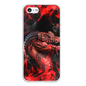 Чехол для iPhone 5/5S матовый с принтом Опасный Динозавр | Red Dino (Z) в Кировске, Силикон | Область печати: задняя сторона чехла, без боковых панелей | dino | dinosauria | red dino | t rex | ti rex | дино | динозавр | красный динозавр | парк юрского | т рекс | ти рекс | хищник | чудовище | юрский период | ящер | ящерица