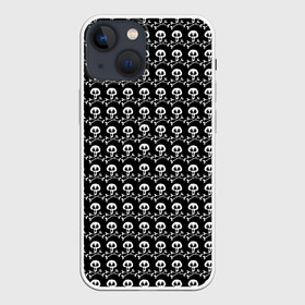 Чехол для iPhone 13 mini с принтом черепа в Кировске,  |  | белый череп | кости | пиратский флаг | пиратский череп | пираты | череп