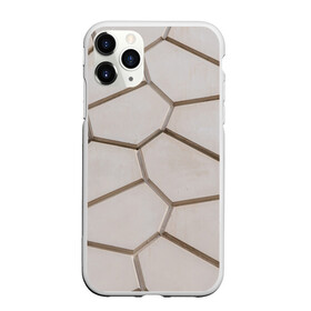 Чехол для iPhone 11 Pro матовый с принтом Ячейки в Кировске, Силикон |  | 3d | бежевый | бетон | плиты | серый | соты | спокойный | структура | текстура | ячеистый