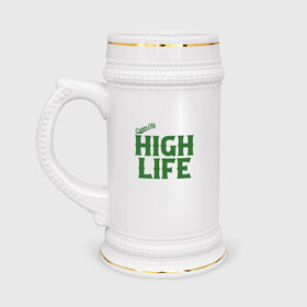 Кружка пивная с принтом Bucks - High Life в Кировске,  керамика (Материал выдерживает высокую температуру, стоит избегать резкого перепада температур) |  объем 630 мл | antetokounmpo | basketball | bucks | giannis | milwaukee | mvp | nba | sport | streetball | адетокумбо | бакс | баскетбол | игра | милуоки | мяч | нба | олень | спорт | стритбол | тренер | чемпион | янис