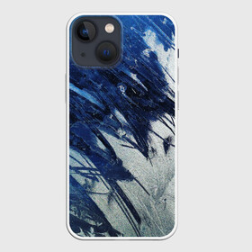 Чехол для iPhone 13 mini с принтом Серо синее абстрактное в Кировске,  |  | абстракция | двухцветное | серое | синее | спокойное