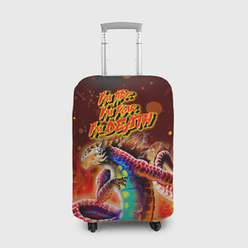 Чехол для чемодана 3D с принтом Ярость Левиафана в Кировске, 86% полиэфир, 14% спандекс | двустороннее нанесение принта, прорези для ручек и колес | dragon | fire | дракон | змей | змея | легенда | миф | огонь | пламя
