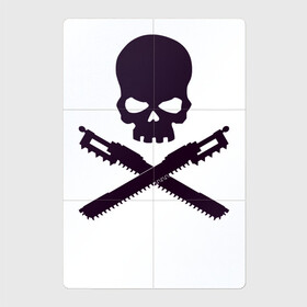 Магнитный плакат 2Х3 с принтом Warhammer Roger в Кировске, Полимерный материал с магнитным слоем | 6 деталей размером 9*9 см | chainsword | jolly roger | pirate | skull | warhammer | вархаммер | пиломеч | пиратский флаг | череп
