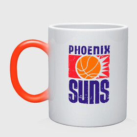 Кружка хамелеон с принтом Phoenix Suns в Кировске, керамика | меняет цвет при нагревании, емкость 330 мл | Тематика изображения на принте: basketball | mvp | nba | phoenix | sport | streetball | suns | аризона | баскетбол | игра | крис пол | мяч | нба | санс | спорт | стритбол | тренер | финикс | чемпион