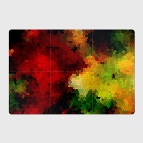 Магнитный плакат 3Х2 с принтом Абстрактная мазаика витраж     в Кировске, Полимерный материал с магнитным слоем | 6 деталей размером 9*9 см | абстрактный | витраж | желтый | красный | мозаика | разноцветный | современный | соты | текстура