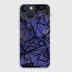 Чехол для iPhone 13 mini с принтом Синий бежевый абстрактный узор в Кировске,  |  | абстрактный | мужской | полигональный узор | синий | современный | текстура | фиолетовый