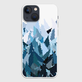 Чехол для iPhone 13 mini с принтом Абстрактная мазаика витраж в Кировске,  |  | абстрактный | витраж | мозаика | разноцветный | серый | современный | соты | текстура