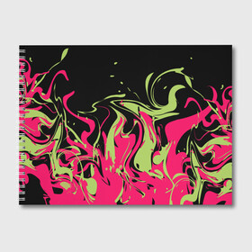 Альбом для рисования с принтом Черно малиновый абстрактный  в Кировске, 100% бумага
 | матовая бумага, плотность 200 мг. | Тематика изображения на принте: волны | всплеск | оливковый | популярный | современный | черный и красный