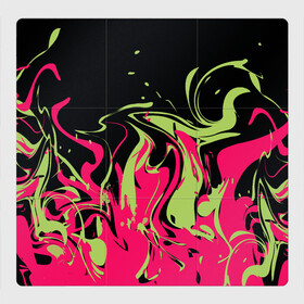 Магнитный плакат 3Х3 с принтом Черно малиновый абстрактный  в Кировске, Полимерный материал с магнитным слоем | 9 деталей размером 9*9 см | Тематика изображения на принте: волны | всплеск | оливковый | популярный | современный | черный и красный