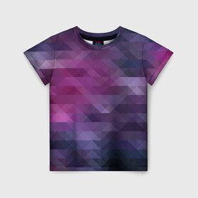 Детская футболка 3D с принтом Фиолетово-бордовый узор  в Кировске, 100% гипоаллергенный полиэфир | прямой крой, круглый вырез горловины, длина до линии бедер, чуть спущенное плечо, ткань немного тянется | абстрактный | креативный | молодежный | полигональный популярный | современный | текстура | темно фиолетовый | узор