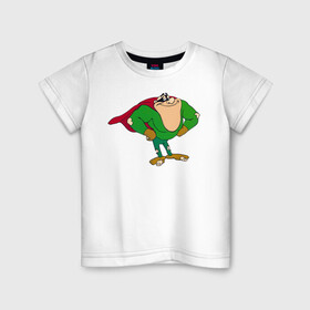 Детская футболка хлопок с принтом Boogerman в Кировске, 100% хлопок | круглый вырез горловины, полуприлегающий силуэт, длина до линии бедер | Тематика изображения на принте: boogerman | dendy | games | retro | sega | superhero | бугермэн | дэнди | игры | классика | ретро | сега | супергерой