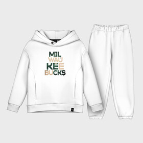 Детский костюм хлопок Oversize с принтом Milwaukee Bucks в Кировске,  |  | Тематика изображения на принте: antetokounmpo | basketball | bucks | giannis | milwaukee | mvp | nba | sport | streetball | адетокумбо | бакс | баскетбол | игра | милуоки | мяч | нба | олень | спорт | стритбол | тренер | чемпион | янис