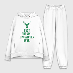 Женский костюм хлопок Oversize с принтом Best Dispatcher в Кировске,  |  | antetokounmpo | basketball | bucks | giannis | milwaukee | mvp | nba | sport | streetball | адетокумбо | бакс | баскетбол | игра | милуоки | мяч | нба | олень | спорт | стритбол | тренер | чемпион | янис