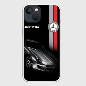 Чехол для iPhone 13 с принтом MERCEDES BENZ AMG в Кировске,  |  | amg | auto | benz | car | cool | dark | germany | logo.star | machine | mercedes | sport | автомобиль | бенц | водитель | германия | логотип | машины | мерин | мерс | мерседес | немец | премиум | спорткар | тачки