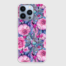 Чехол для iPhone 13 Pro с принтом Волшебный сад с пионами в Кировске,  |  | peonies | peony | волшебный | пион | пионы | сад | сказка | сказочный | цветочки | цветочный | цветы