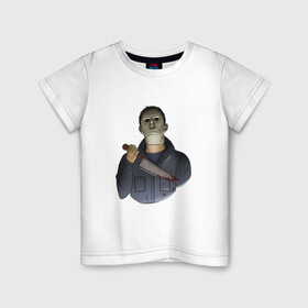 Детская футболка хлопок с принтом Майкл Dead by daylight в Кировске, 100% хлопок | круглый вырез горловины, полуприлегающий силуэт, длина до линии бедер | killer | michael myers | майкл майерс