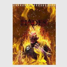 Скетчбук с принтом Hades | Гадес (Z) в Кировске, 100% бумага
 | 48 листов, плотность листов — 100 г/м2, плотность картонной обложки — 250 г/м2. Листы скреплены сверху удобной пружинной спиралью | Тематика изображения на принте: aid | hades | nyx | roguelike | thanatos | zagreus | аид | гадес | загрей | никс | рогалик | танатос