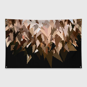 Флаг-баннер с принтом Бежево-коричневая мозаика  в Кировске, 100% полиэстер | размер 67 х 109 см, плотность ткани — 95 г/м2; по краям флага есть четыре люверса для крепления | абстрактный | бежевый | камуфляж | коричневый | мозаика | молодежный | мужской | современный | соты | текстура
