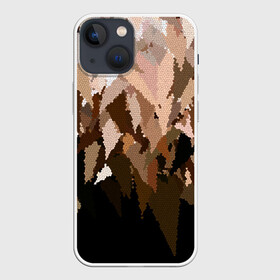 Чехол для iPhone 13 mini с принтом Бежево коричневая мозаика в Кировске,  |  | абстрактный | бежевый | камуфляж | коричневый | мозаика | молодежный | мужской | современный | соты | текстура