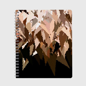 Тетрадь с принтом Бежево-коричневая мозаика  в Кировске, 100% бумага | 48 листов, плотность листов — 60 г/м2, плотность картонной обложки — 250 г/м2. Листы скреплены сбоку удобной пружинной спиралью. Уголки страниц и обложки скругленные. Цвет линий — светло-серый
 | абстрактный | бежевый | камуфляж | коричневый | мозаика | молодежный | мужской | современный | соты | текстура