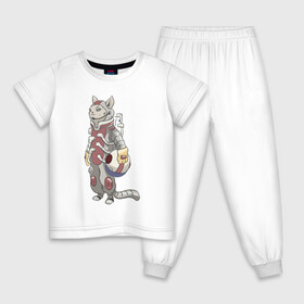 Детская пижама хлопок с принтом К полёту - готов в Кировске, 100% хлопок |  брюки и футболка прямого кроя, без карманов, на брюках мягкая резинка на поясе и по низу штанин
 | арт | астронавт | белая кошка | белый кот | космонавт | космос | кот | котейка | кошка | рисунок | скафандр
