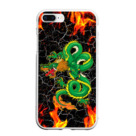 Чехол для iPhone 7Plus/8 Plus матовый с принтом Дракон Огонь Dragon Fire в Кировске, Силикон | Область печати: задняя сторона чехла, без боковых панелей | beast | dragon | fire | горелый | дракон | животные | зверь | змей | когти | огонь | пепел | пламя | узор | чб | японский