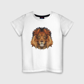 Детская футболка хлопок с принтом Father Lion в Кировске, 100% хлопок | круглый вырез горловины, полуприлегающий силуэт, длина до линии бедер | animal | cat | lion | африка | животные | зверь | кот | кошка | лев | львенок | львица | тигр | хищник | царь
