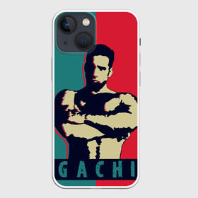 Чехол для iPhone 13 mini с принтом GACHI RB 3D в Кировске,  |  | gachi | качек | красно синий | мышцы | смотрит
