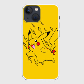 Чехол для iPhone 13 mini с принтом Летящий Пикачу в Кировске,  |  | anime | pikachu | pokemon | poket monster | poketmon | аниме | анимэ | карманные монстры | пикачу | покемон