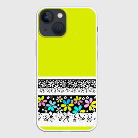 Чехол для iPhone 13 mini с принтом Яркий цветочный узор в Кировске,  |  | абстрактный | для детей | зеленый | неоновый зеленый | разноцветный | современный | цветочный узор