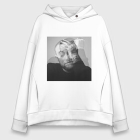 Женское худи Oversize хлопок с принтом Mac Miller circles в Кировске, френч-терри — 70% хлопок, 30% полиэстер. Мягкий теплый начес внутри —100% хлопок | боковые карманы, эластичные манжеты и нижняя кромка, капюшон на магнитной кнопке | circles | mac miller | альбом | лица | обложка альбома