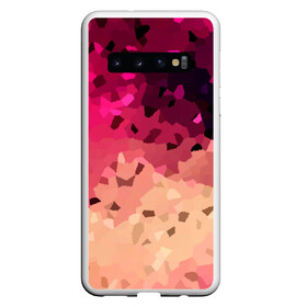 Чехол для Samsung Galaxy S10 с принтом Бежево-малиновый абстрактный  в Кировске, Силикон | Область печати: задняя сторона чехла, без боковых панелей | абстрактный | бежевый | камуфляжный | летний | малиновый | модный | паттерн | современный | текстура | фуксия