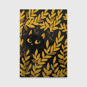 Обложка для автодокументов с принтом Кот и осень в Кировске, натуральная кожа |  размер 19,9*13 см; внутри 4 больших “конверта” для документов и один маленький отдел — туда идеально встанут права | арт | кот | котейка | кошка | осень | пшеница | рисунок | чёрная кошка | чёрный кот | чёрный котик