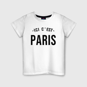 Детская футболка хлопок с принтом PARIS SAINT-GERMAIN в Кировске, 100% хлопок | круглый вырез горловины, полуприлегающий силуэт, длина до линии бедер | black | champion | football | france | germain | leo | lionel | mbappe | mesi | messi | neymar | paris | psg | saint | soccer | sport | team | white | лео | леонель | лионель | лионель месси | мбаппе | меси | месси | надпись | неймар | париж | псж | спорт