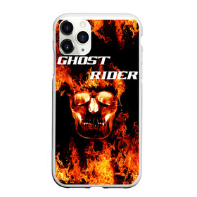 Чехол для iPhone 11 Pro матовый с принтом SKULL GHOST RIDER в Кировске, Силикон |  | fire | flames | ghost | marvel | skull