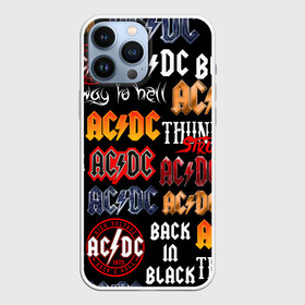 Чехол для iPhone 13 Pro Max с принтом AC DC LOGOBOMBING в Кировске,  |  | ac dc | angus young. | back in black | brian johnson | hells bells | highway to hell | rock | thunderstruck | tnt | ангус янг | брайан джонсон | группа | музыка | рок | эйси диси