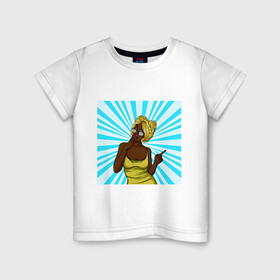 Детская футболка хлопок с принтом WOW в Кировске, 100% хлопок | круглый вырез горловины, полуприлегающий силуэт, длина до линии бедер | девушка | комиксы | отрисовка | поп врт