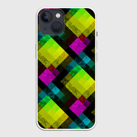 Чехол для iPhone 13 с принтом Абстрактный разноцветный узор в Кировске,  |  | абстрактный | геометрический | желтый | зеленый | молодежный | мраморный | разноцветный | современный | черный