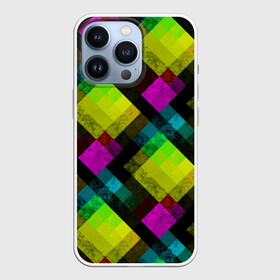 Чехол для iPhone 13 Pro с принтом Абстрактный разноцветный узор в Кировске,  |  | абстрактный | геометрический | желтый | зеленый | молодежный | мраморный | разноцветный | современный | черный