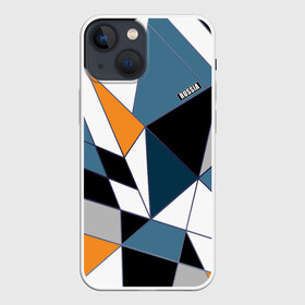Чехол для iPhone 13 mini с принтом Геометрический  узор в Кировске,  |  | абстрактный | желтый | молодежный | простой | синий | современный | треугольники