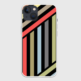 Чехол для iPhone 13 с принтом Абстрактный полосатый  узор в Кировске,  |  | абстрактный | геометрический | желтый | молодежный | оливковый | разноцветный | ретро | современный | черный
