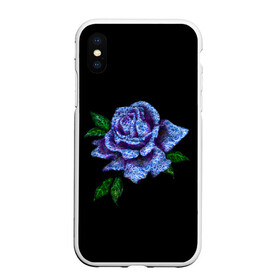 Чехол для iPhone XS Max матовый с принтом Сапфировая роза в Кировске, Силикон | Область печати: задняя сторона чехла, без боковых панелей | rose | лазурная | роза | сапфир | сапфировая | сапфировый | цветок | цветочек | цветочки | цветы