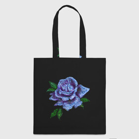 Шоппер 3D с принтом Сапфировая роза в Кировске, 100% полиэстер | Плотность: 200 г/м2; Размер: 34×35 см; Высота лямок: 30 см | rose | лазурная | роза | сапфир | сапфировая | сапфировый | цветок | цветочек | цветочки | цветы