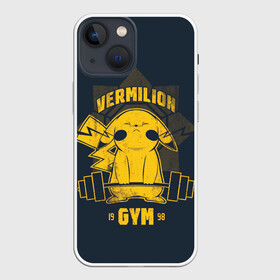 Чехол для iPhone 13 mini с принтом Vermilion gym в Кировске,  |  | anime | pokemon | poket monster | poketmon | аниме | анимэ | вермилион | карманные монстры | покемон | спорт | спортзал | спортсменам
