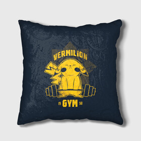 Подушка 3D с принтом Vermilion gym в Кировске, наволочка – 100% полиэстер, наполнитель – холлофайбер (легкий наполнитель, не вызывает аллергию). | состоит из подушки и наволочки. Наволочка на молнии, легко снимается для стирки | Тематика изображения на принте: anime | pokemon | poket monster | poketmon | аниме | анимэ | вермилион | карманные монстры | покемон | спорт | спортзал | спортсменам