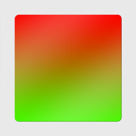 Магнит виниловый Квадрат с принтом Градиент Яблоко в Кировске, полимерный материал с магнитным слоем | размер 9*9 см, закругленные углы | градиент | желтый | зеленый | красный | перелив | переход | фрукты | цвета | яблоко