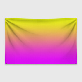 Флаг-баннер с принтом Яркий рассвет в Кировске, 100% полиэстер | размер 67 х 109 см, плотность ткани — 95 г/м2; по краям флага есть четыре люверса для крепления | градиент | желтый | перелив | переход | рассвет | розовый | сереневый | сиреневый | солнце | феолетовый | фиолетовый | цвета | яркий
