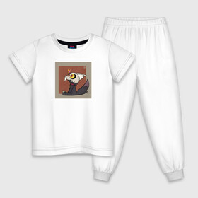 Детская пижама хлопок с принтом совиный дом:кинг в Кировске, 100% хлопок |  брюки и футболка прямого кроя, без карманов, на брюках мягкая резинка на поясе и по низу штанин
 | бабочка | квадрат | кинг | монстр | череп
