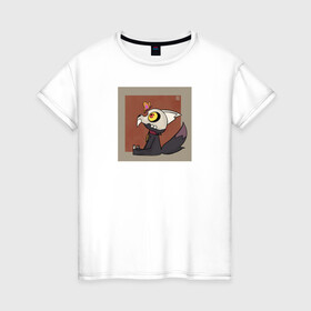 Женская футболка хлопок с принтом совиный дом:кинг в Кировске, 100% хлопок | прямой крой, круглый вырез горловины, длина до линии бедер, слегка спущенное плечо | бабочка | квадрат | кинг | монстр | череп